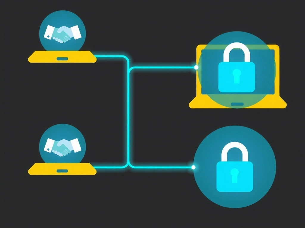 A conceptual image of data flowing through various secure channels, with some paths leading to trusted third-party partners and others securely contained, illustrating controlled data sharing.