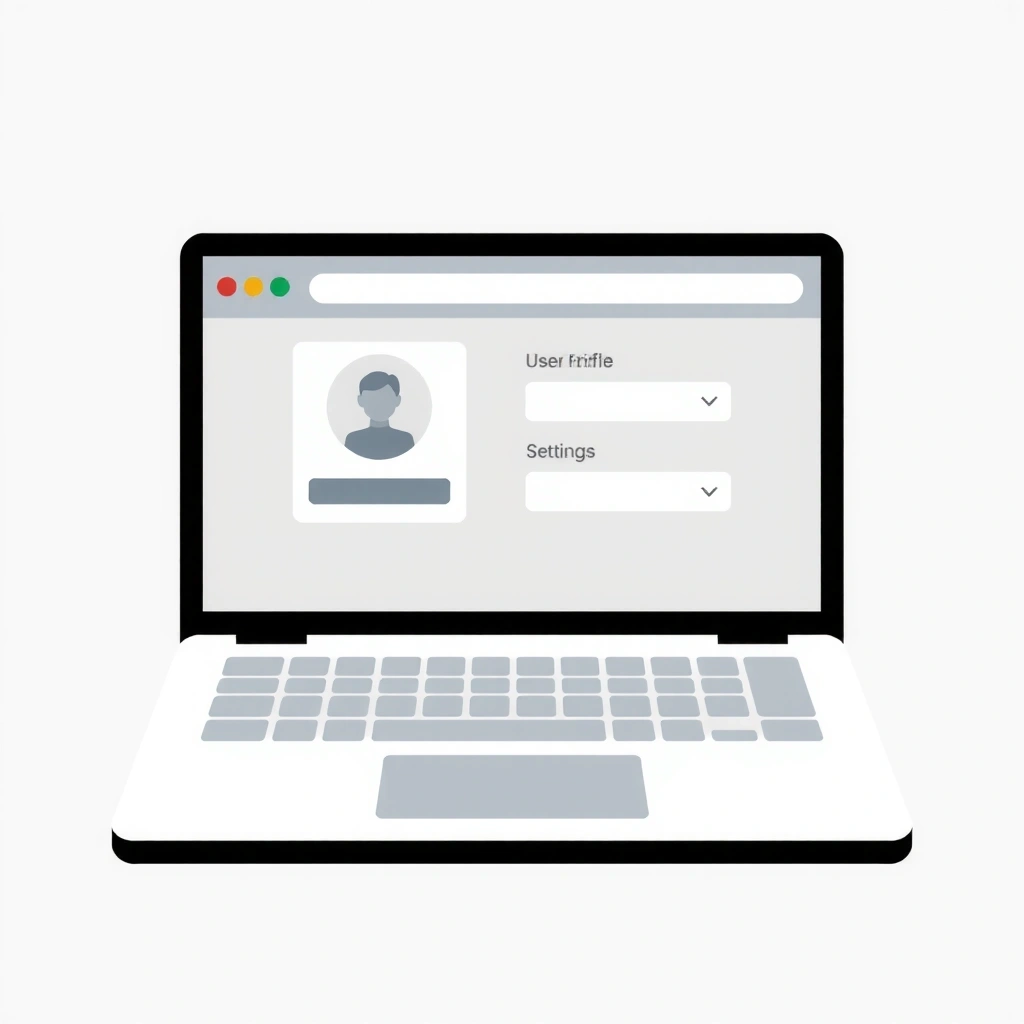 An icon of a laptop screen displaying a personalized user profile, symbolizing website personalization and user experience improvement.